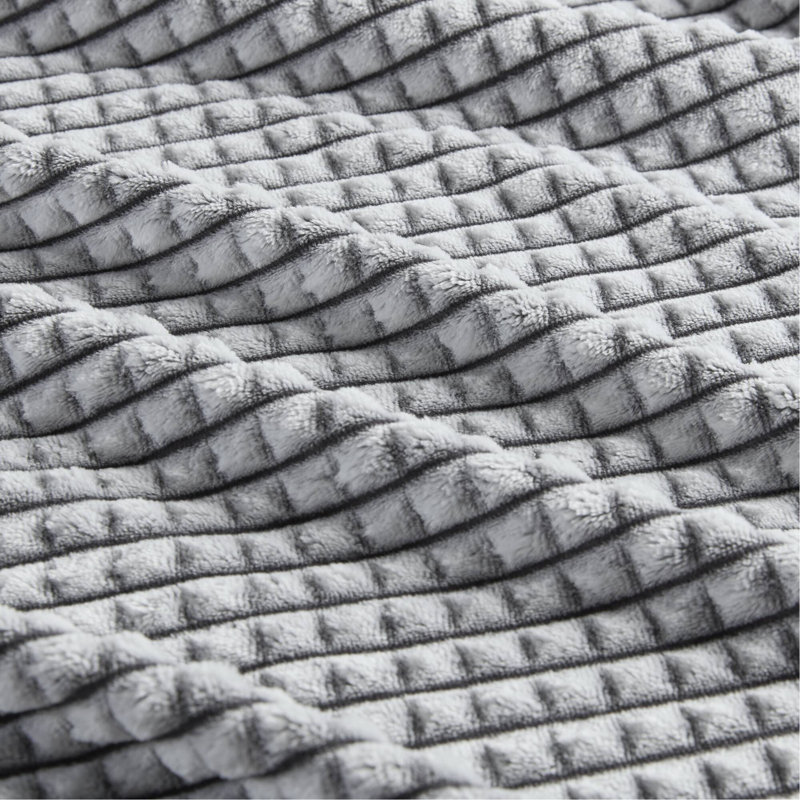 Carved Plush Blanket King, Gray, 108" L x 90" W
