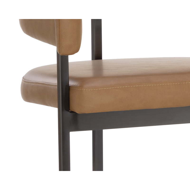 MARRIS BARSTOOL - GUNMETAL - MILLIKEN COGNAC, Counter Stool (26" Seat Height)