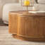Table basse en rotin en forme de fleur avec rangement amovible