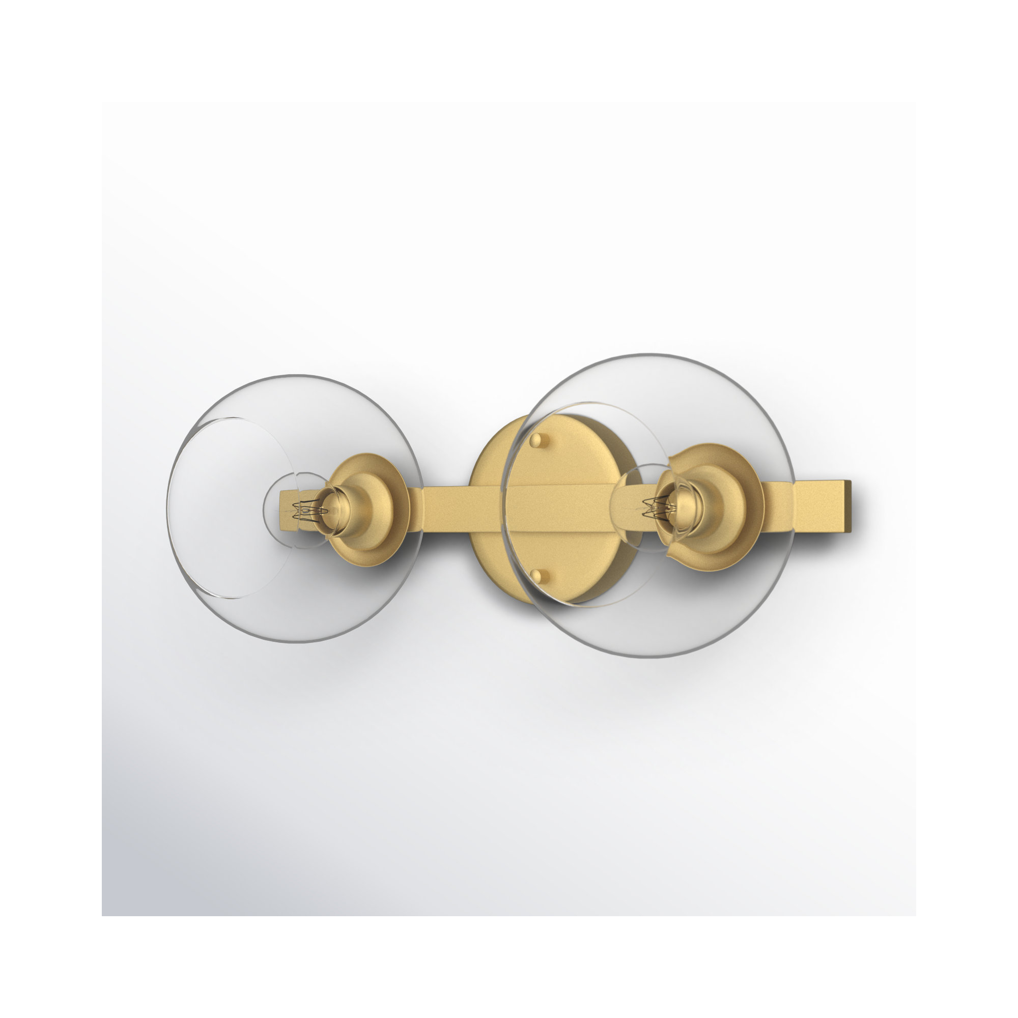 Nathalie 2 Light Glass Dimmable Armed Sconce, Brass, 2 Lights, 7" H x 17" W x 17" D
