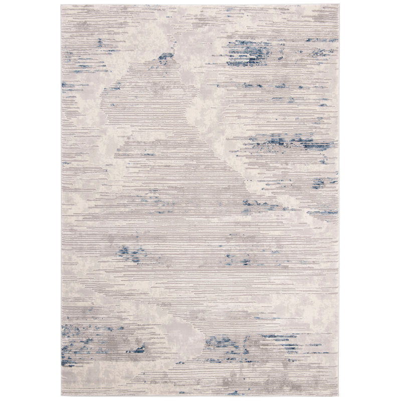 Ismael Abstract Ivory Area Rug, Rectangle 9' x 12'