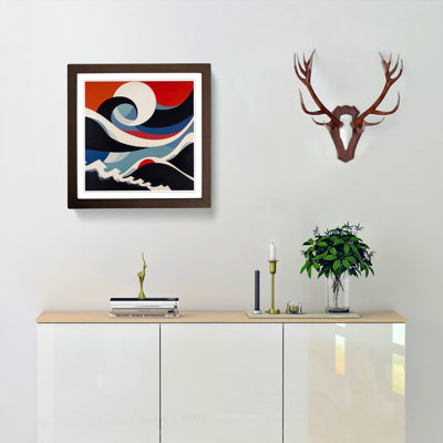Japanese Wave Suprematism No.4 - Framed Print