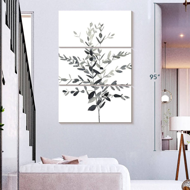Harnek Paynes Grey Botanicals II, 74" H x 48" W