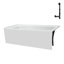 Baignoire en alcôve en acrylique blanc brillant avec drain extérieur 66 po x 32 po Streamline-101699570
