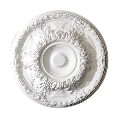 19 in x 1-5/8 in Leaf and Running Bead Polyurethane Ceiling Medallion