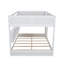 Lit superposé grand sur grand avec tablettes de rangement intégrées et station de charge, lit superposé simple en bois de pin massif avec garde-corps et échelle, blanc