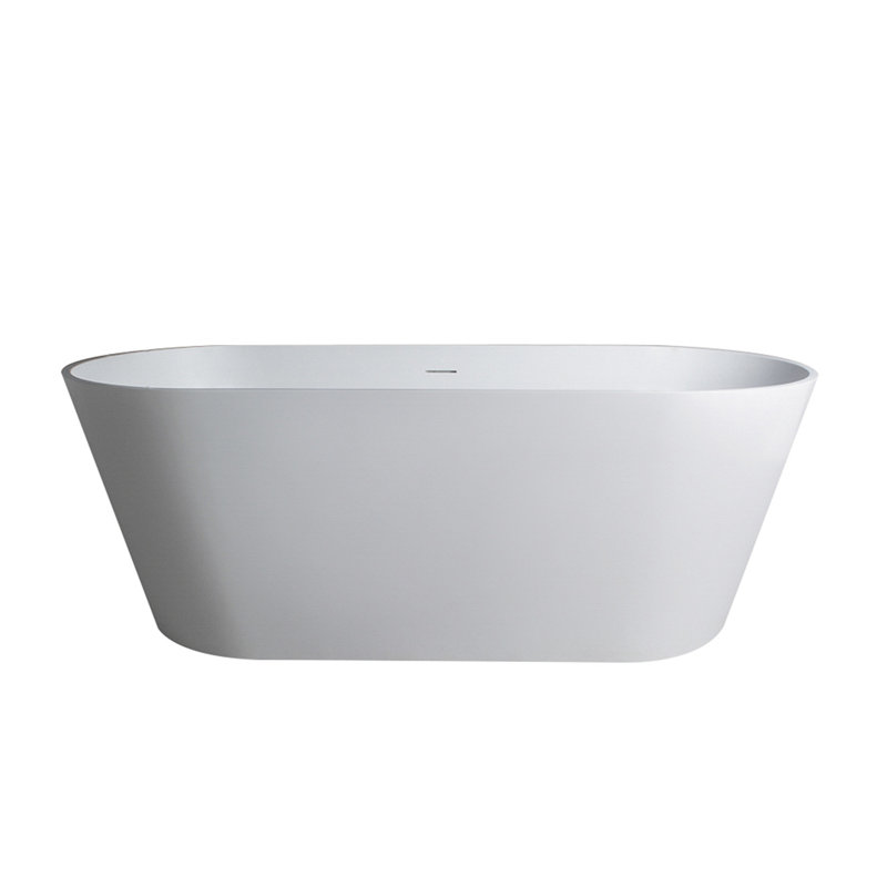 63 Inch Freestanding Solid Surface Soaking Bathtub For Bathroom