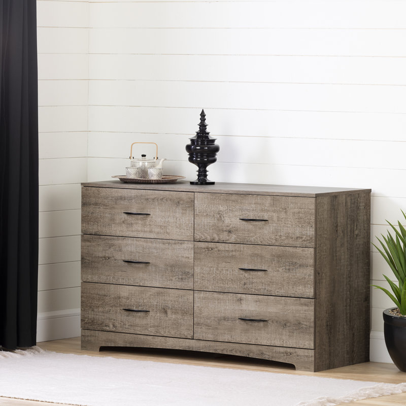 Commode 6 tiroirs Lochran, Chêne patiné