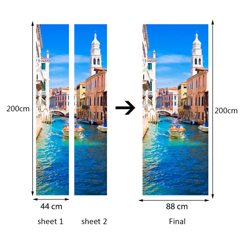 Décalcomanie de porte murale venice