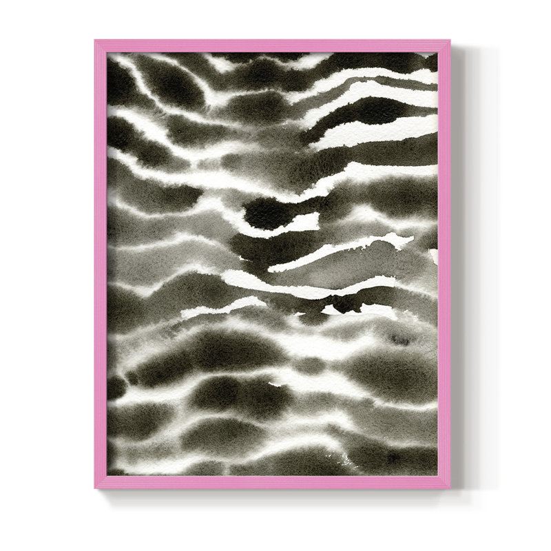 Jungle Stripe II Framed Print - Solid Wood, Pink, 10" H x 8" W