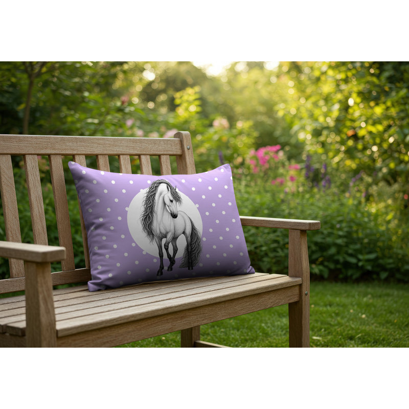 Coussin réversible Horse, 25 x 18, Lavande