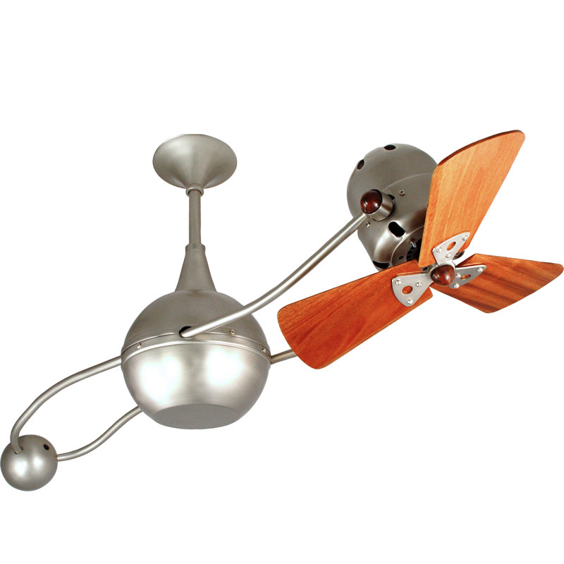 44" Brisa 2000 3 Wooden Blade Rotational Ceiling Fan, No, Black