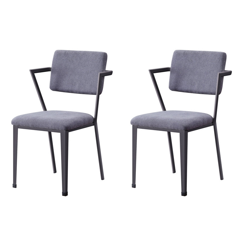 Chaises de salle à manger à dossier ouvert 2 pièces, Noir, 2