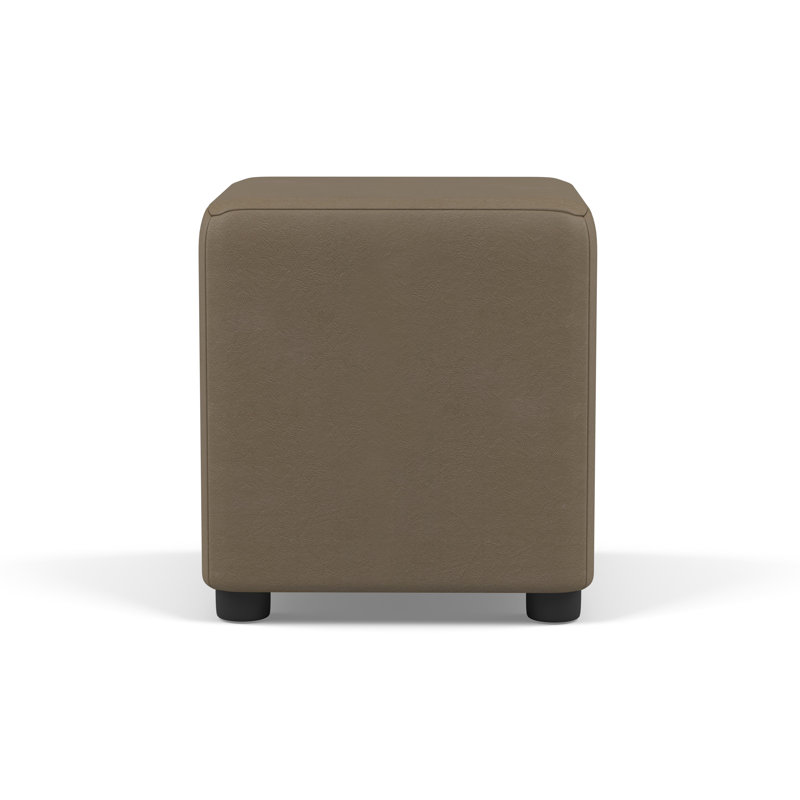 Faux Leather Cube Seating, Truffle Brown