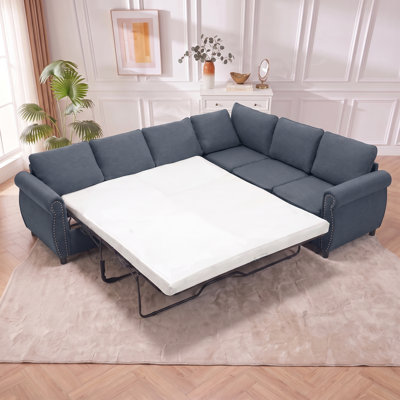 Canapé-lit, canapé-lit modulaire coulissant en L 2 en 1, canapé convertible de 104 po pour le salon, lit escamotable 71,85 po x 61,22 po