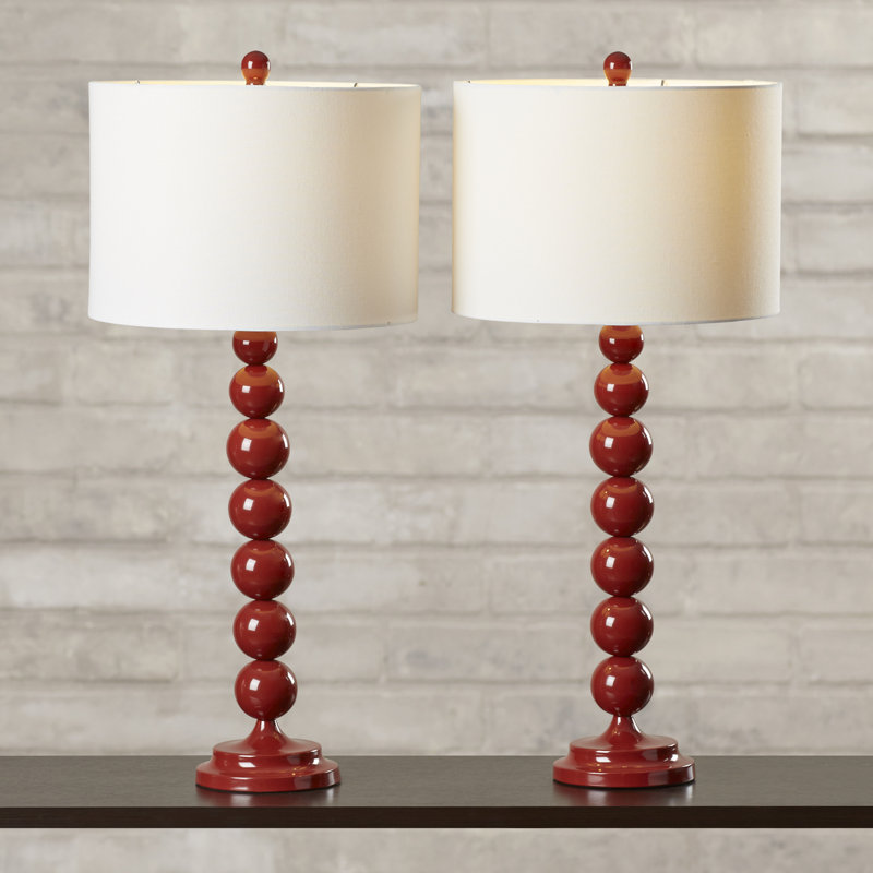 Rimini Metal Table Lamp, Chinese Red