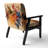 Magiera - Buttlerfly In Watercolor Painting - Velvet  Upholstered Floral Accent Arm Chair-886829506-892289847