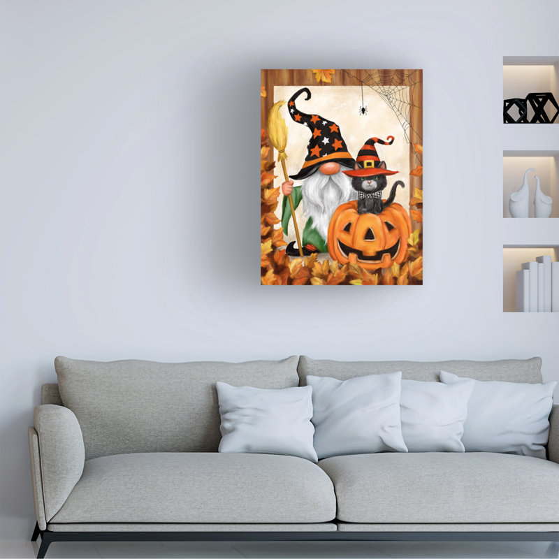 Art sur toile, ginome de Halloween, H 14 po x l 19 po
