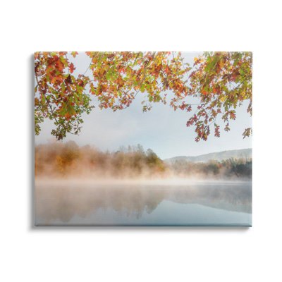 «Foggy Autumn Lake Landscape Fall Tree Leaf Surhang» par Danita Delimont - photographie