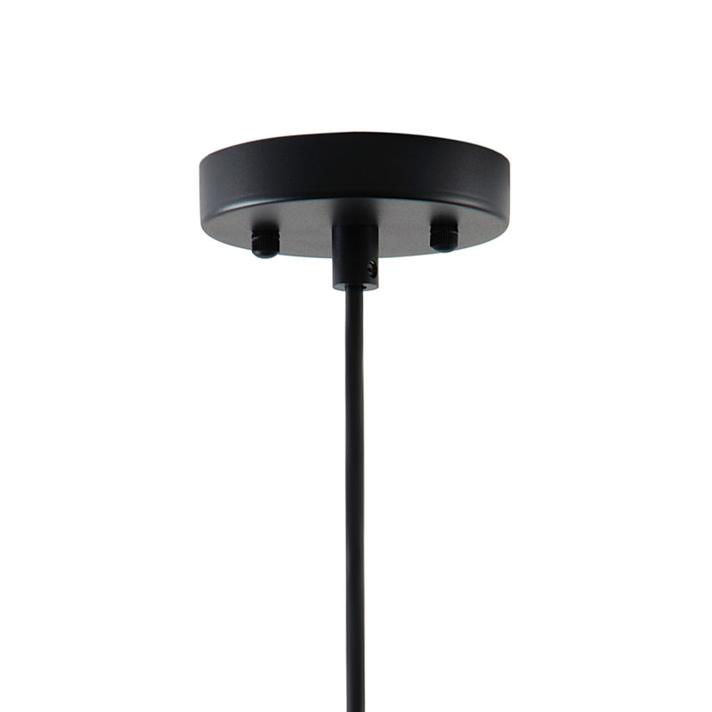 1-Light matte black iron adjustable pendant lamp