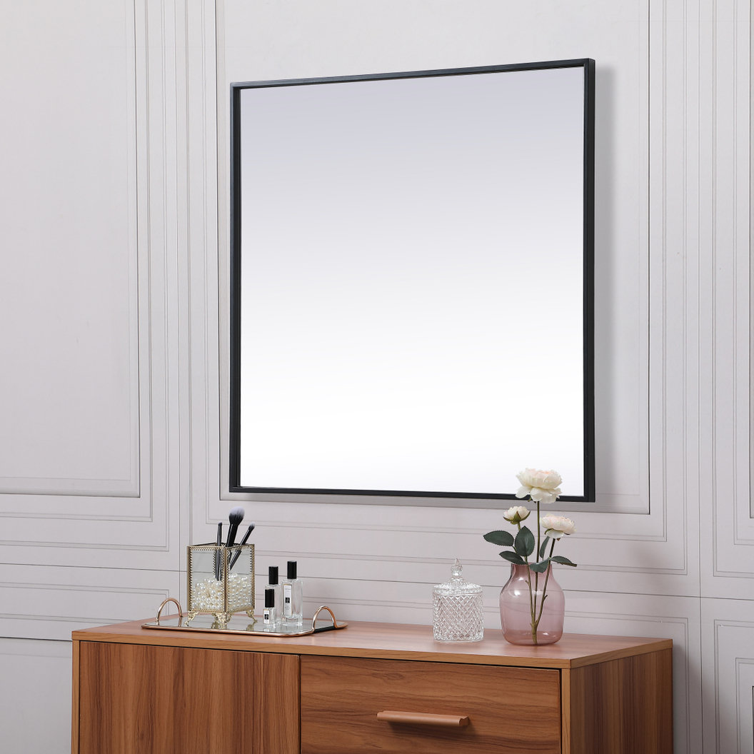 Valparaiso Accent Mirror, Black, 30"  x 30" 