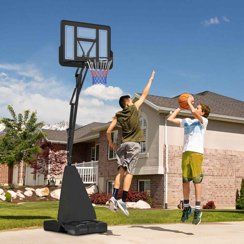 Dakota Fields Ced Portable Basketball Hoop and Stand with Wheels, Black