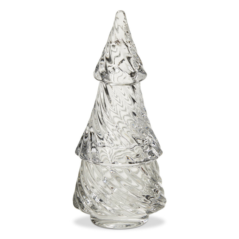 Glass Twist Tree Tealight Holder, Clear