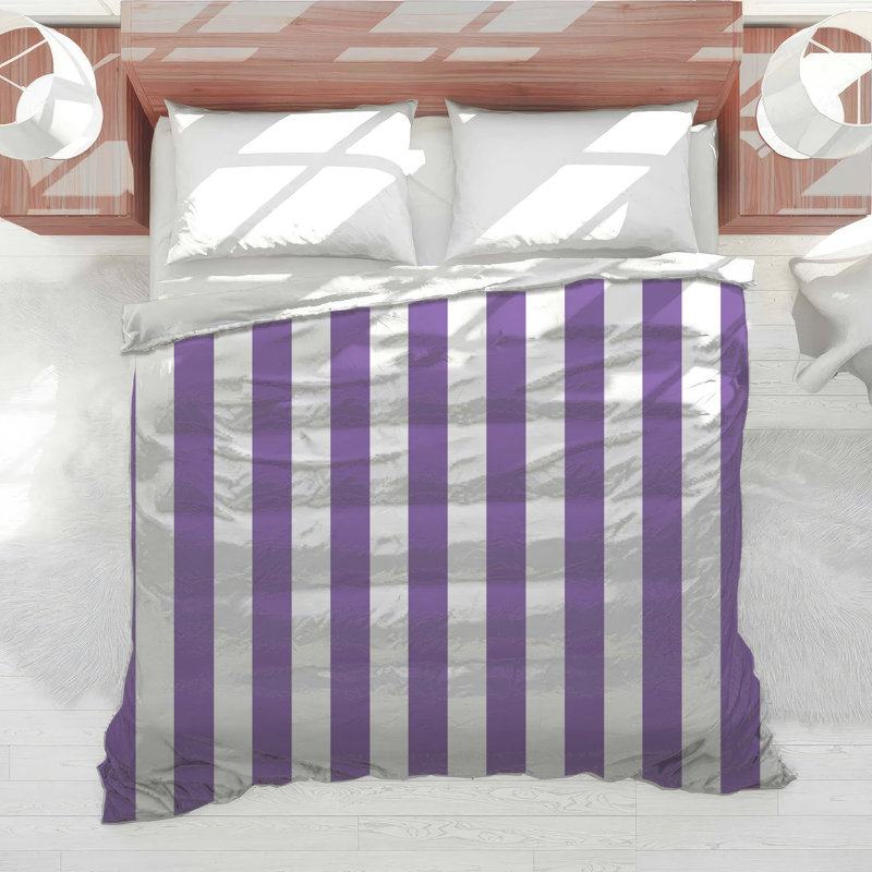 Purple Vertical Stripes Comforter, Twin Extra Long