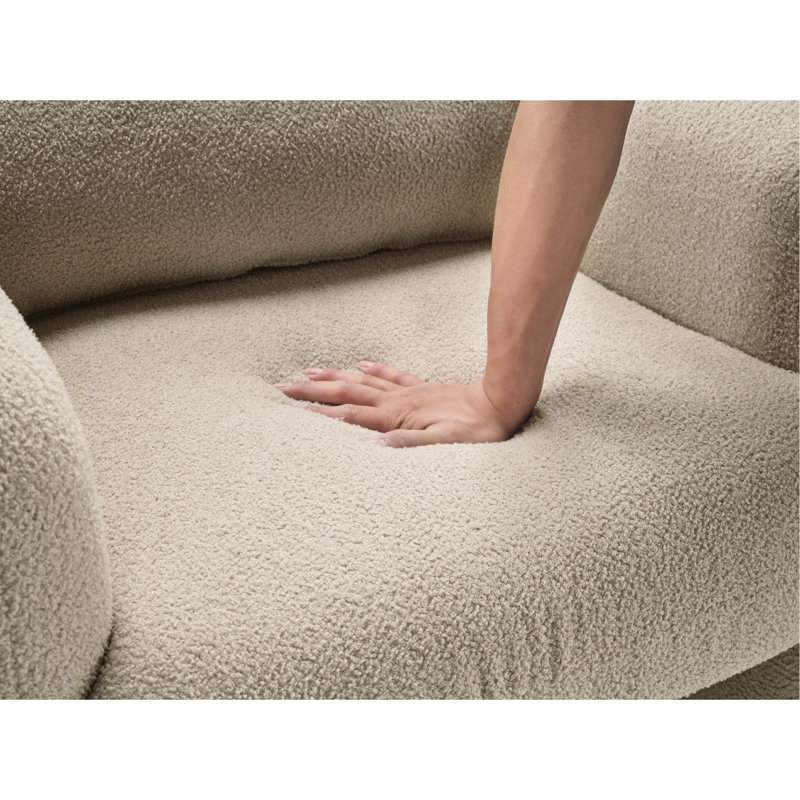 Boucle taupe, fauteuil d'appoint, structure en contreplaqué, rembourrage en mousse douce sur les ressorts ensachés, coussin de dossier attaché, coussin d'une capacité de 300 lb
