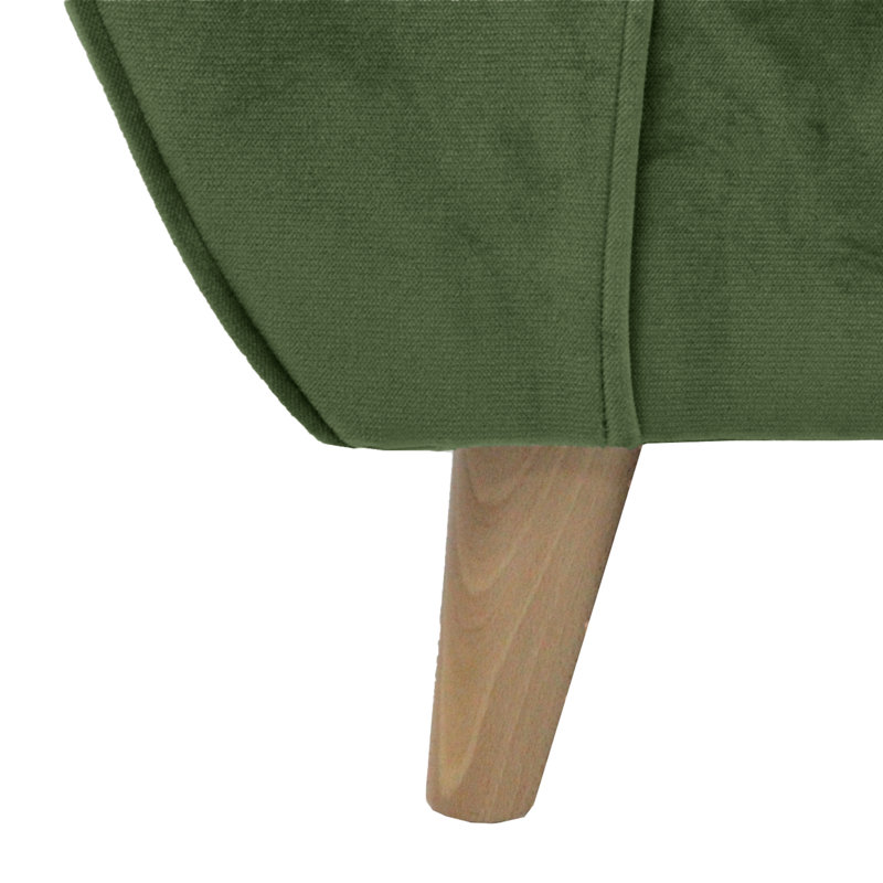Rafe Scandi Style Velvet Loveseat, Grass Green Velvet