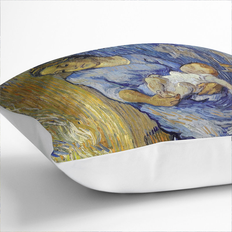 Mother With Child Square Throw Cushion, 40cm H x 40cm W x 15cm D, White