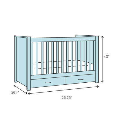 Serenity Compact SafeReach Clearview Crib, 2 Panel