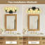 Applique murale de salle de bain 3 lumières en verre vert avec cadre en métal noir-822404660-822404651