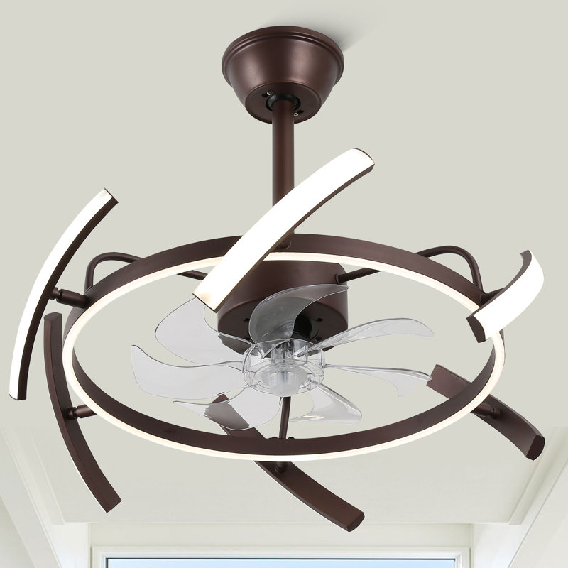 Ventilateur de plafond 12 po avec lumières DEL Jenna, Bronze