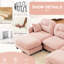 Rose modulaire à 4 places en forme de L avec chenille douce, conception ergonomique et pour espaces de lecture confortables, modulaire, ergonomique, bonnes chambres-1059032902-1059032898