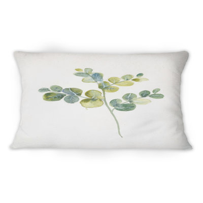 Coussin 12 "x 20" Eucalyptus Leaves On White II