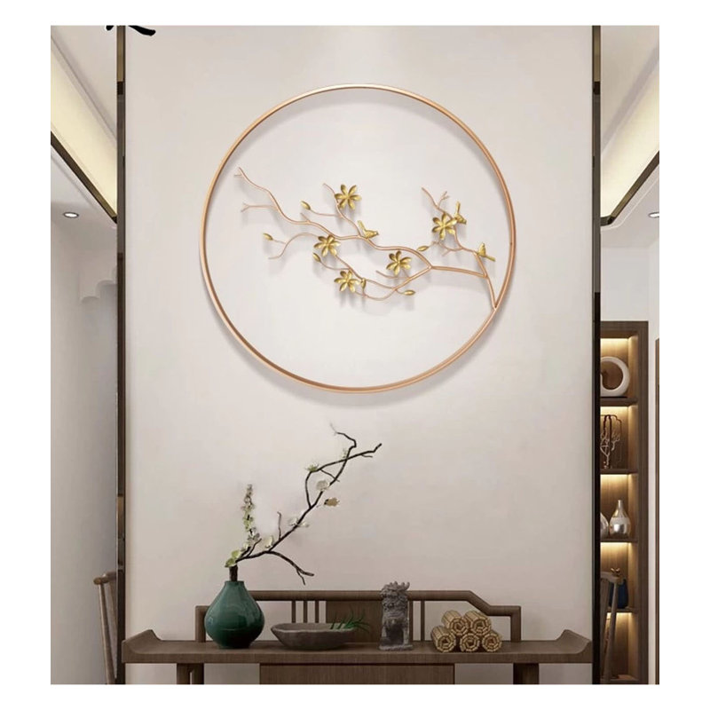 Décoration murale moderne orientale ronde à motif floral pour une chambre contemporaine et chaleureuse