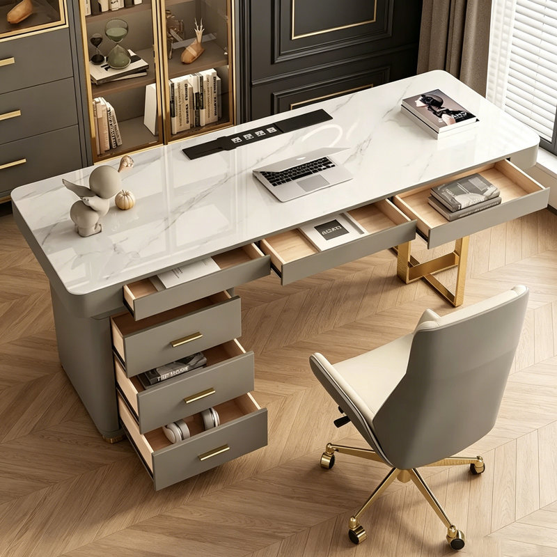 Bureau léger et luxueux moderne, H 29,53 po x l 55,12 po x P 27,56 po
