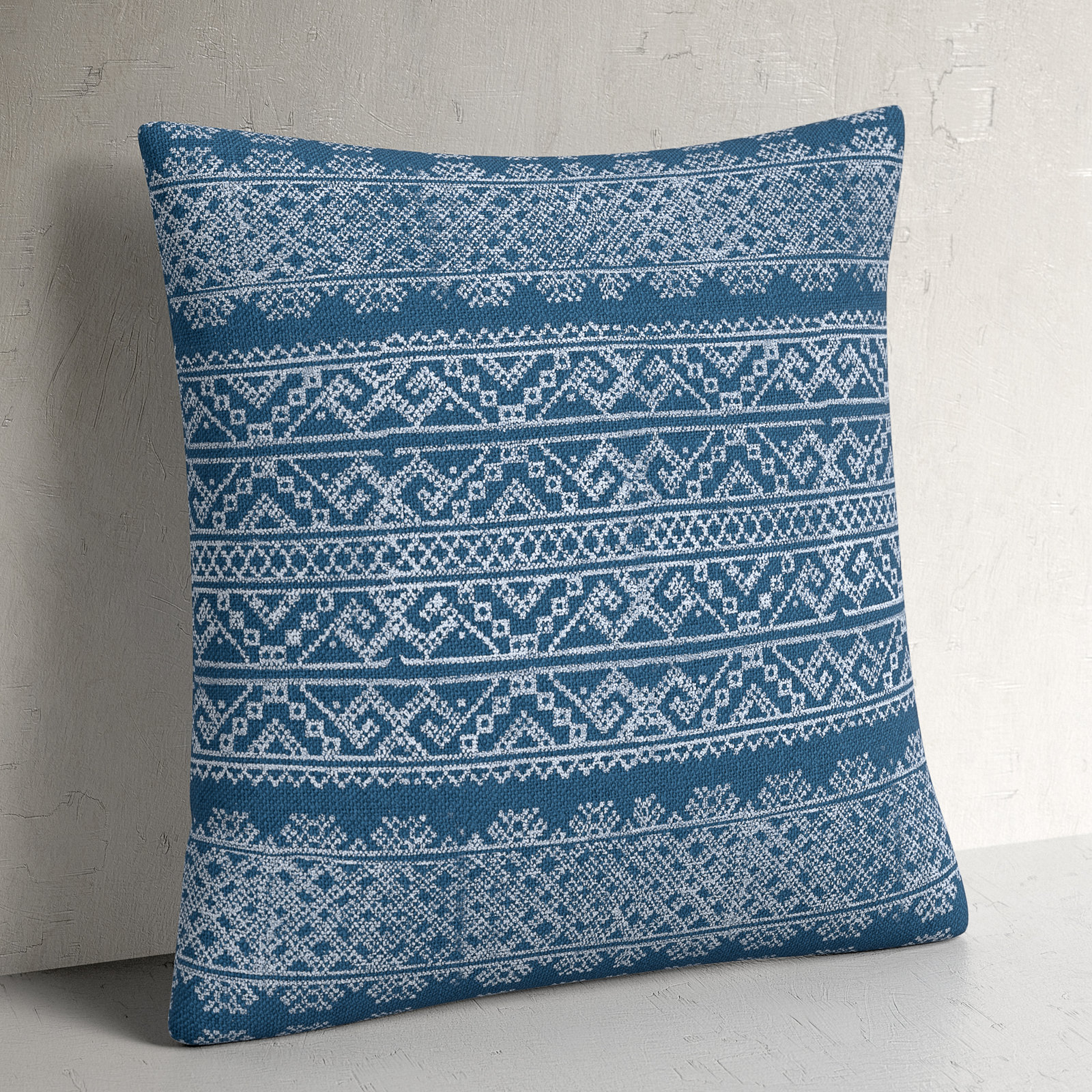Carmela Geometric Cotton Throw Pillow, Down