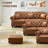 Comfortable Faux Leather Sofas 41.3 Inch Modern Chesterfield For Home