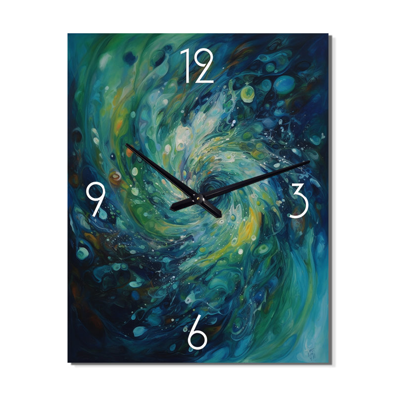 Jakelia - Horloge murale abstraite en marbre, H 40 po x l 30 po x P 1 po