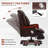 Kinnls Jones Executive Office Chair with Massage Ventilation and Heating, Genuine Leather Luxury Managerial Executive Home Desk Chairs Big and Tall Recliner with Footrest(Coffee)-98155274