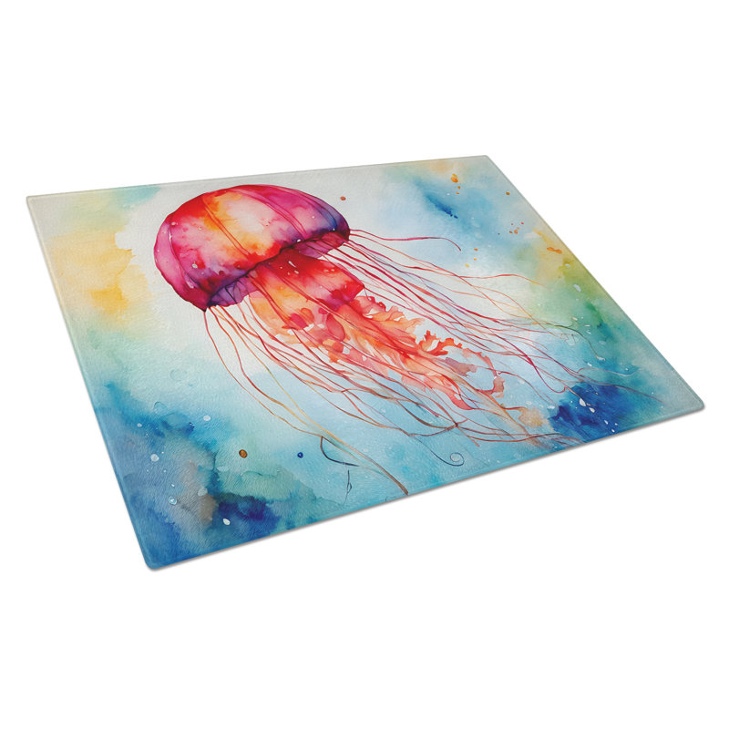 Jellyfish Glass Cutting Board Large
