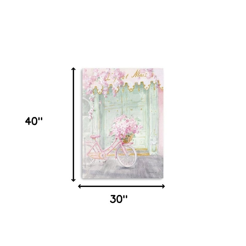 «Pretty Pastel Pink Paris», art mural sans cadre