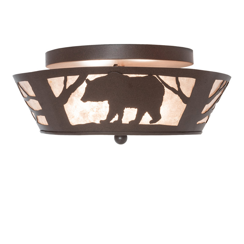 Brown Glass 16" Flushmount Ceiling Light