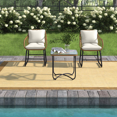 Artis Beachcrest Home? 3pcs Outdoor Bistro Set Patio Conversation Furniture Set W/ Cushions by Beachcrest Home