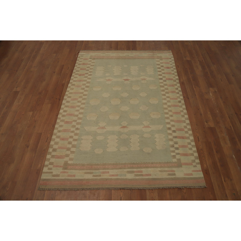 Tapis géométrique en laine Kilim