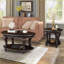 Ensemble de tables basses 3 pièces en cerisier antique pour petits espaces, pieds en bois d'hévéa massif, assemblage facile