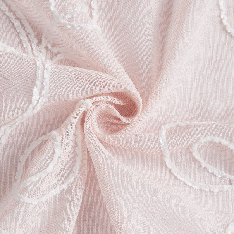 Paire de rideaux transparents Najim Poleyester, Rosé, L 38 po x L 84 po