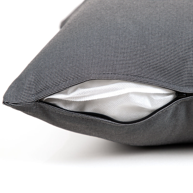 Coussin carré intérieur / extérieur Soleil, Gris anthracite